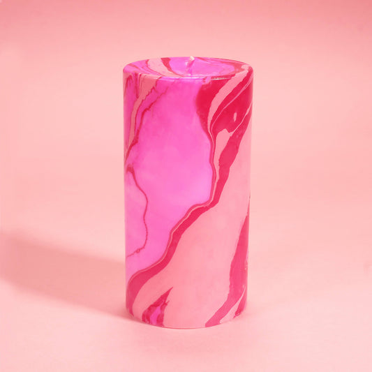 Disco Inferno Marble Pillar Candle