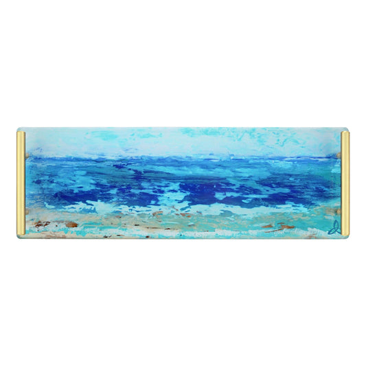 Happy Hour Giclée Tray- Blue Ocean