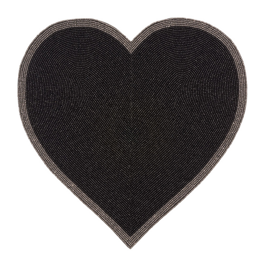 Black Heart Beaded Placemat