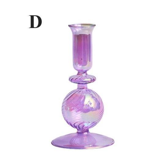 Northern European Style Glass Candle holder - Rainbow Lilac