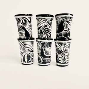 Black Painted And Glazed Mezcal Shot Glasses