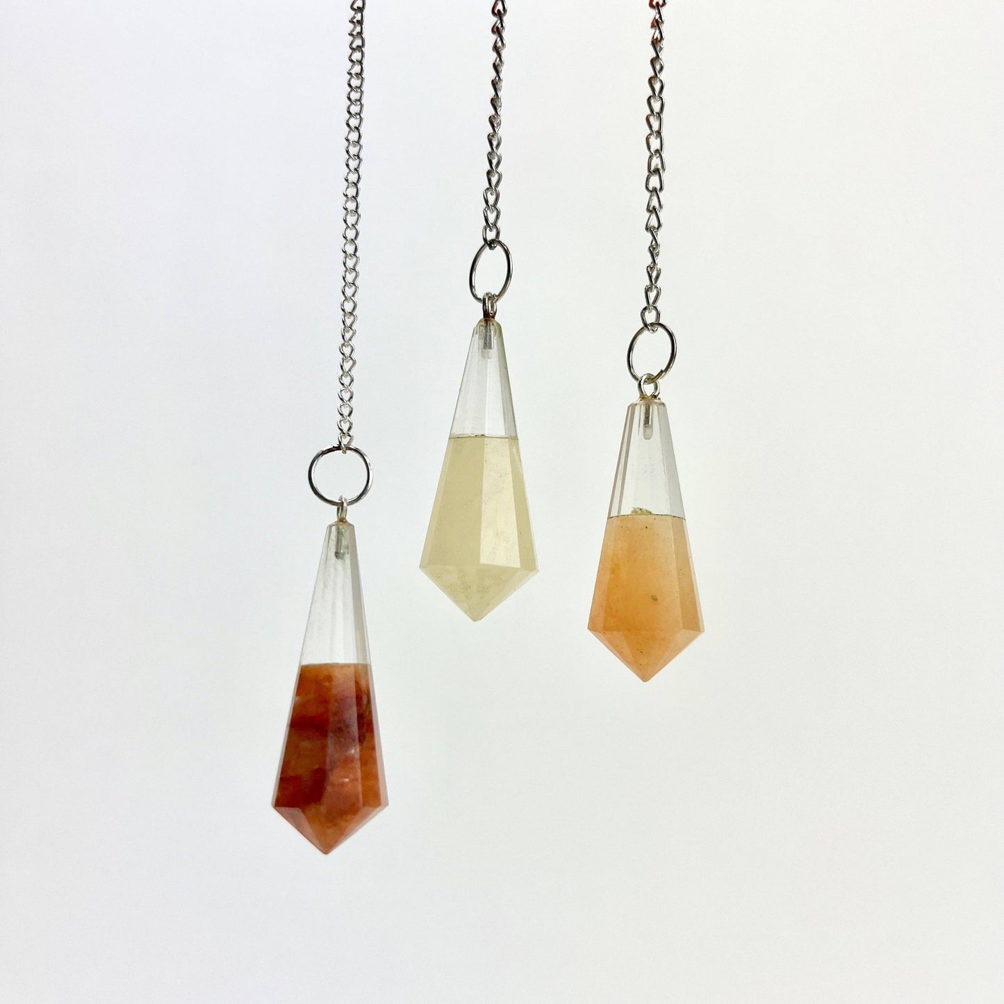 Double Quartz Faceted Pendulum