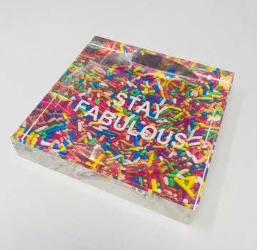 Stay Fabulous Sprinkle Acrylic Candy Dish Catchall