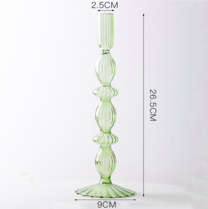 Lace Taper Glass Candlestick Holder