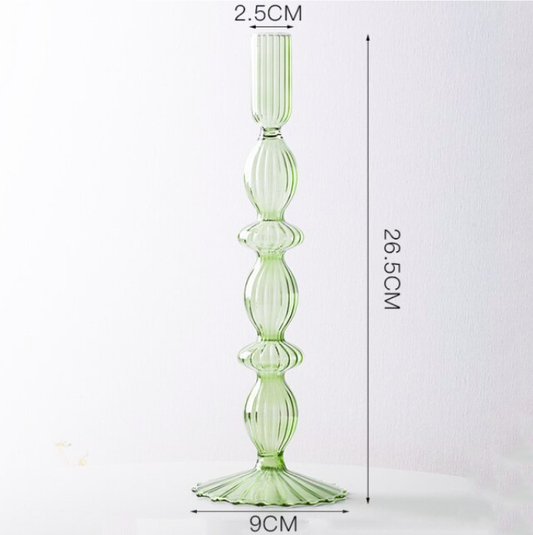 Lace Taper Glass Candlestick Holder