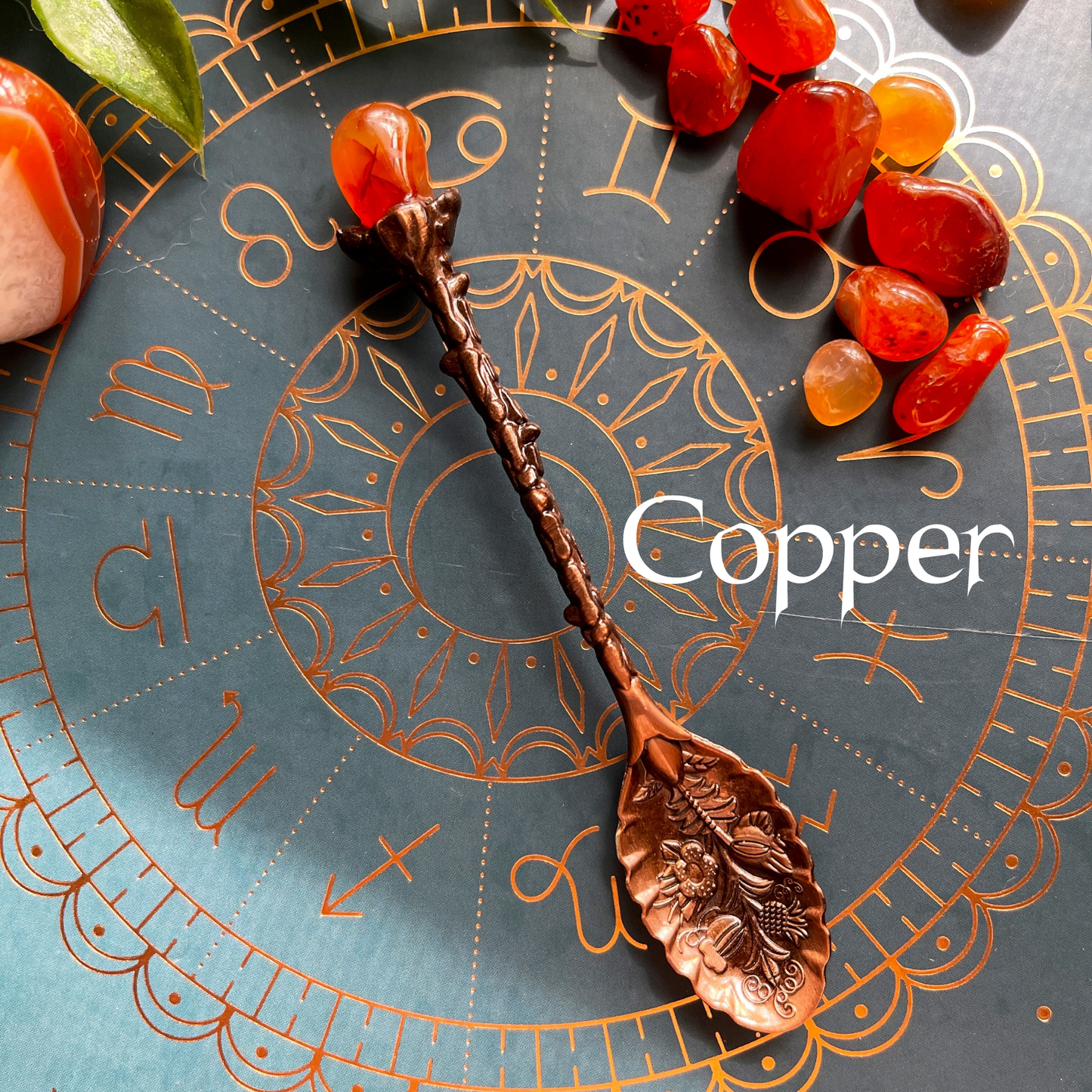 Carnelian Crystal Witchy Herb / Apothecary Spoons