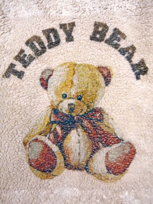 TEDDY BEAR PLUSH WINTER COAT WITH TEDDY BEAR PRINT: Beige