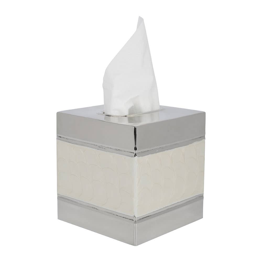 Ivory & Nickel Tissue Box Cover