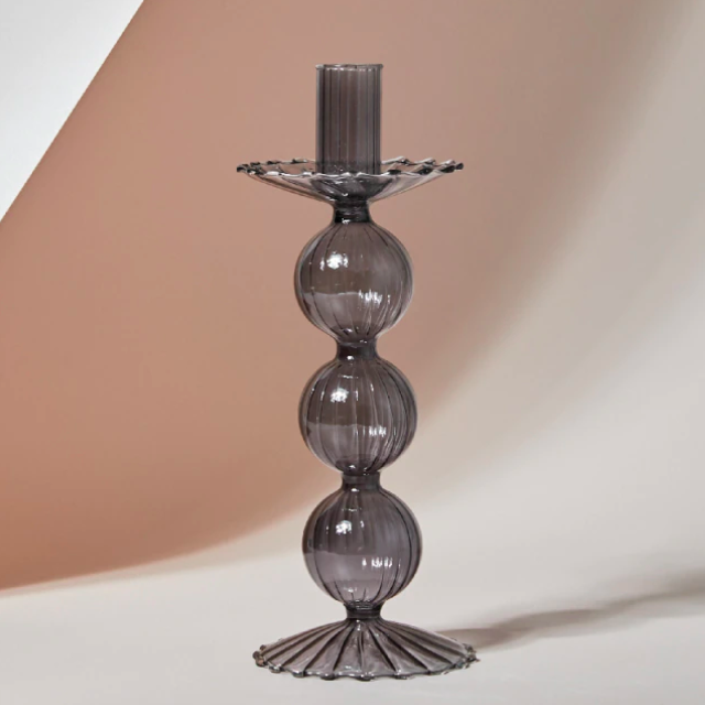 Ball Shape Glass Candlestick Holder