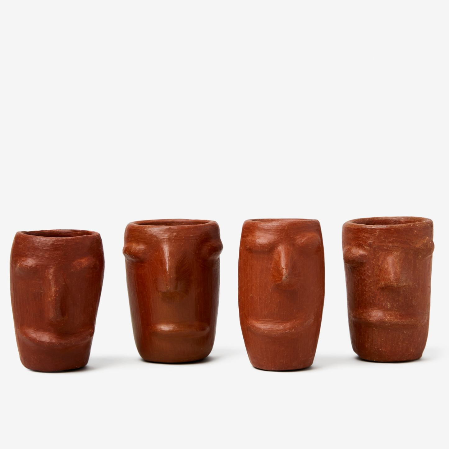 Red Clay Faces Mezcal Shot Glasses