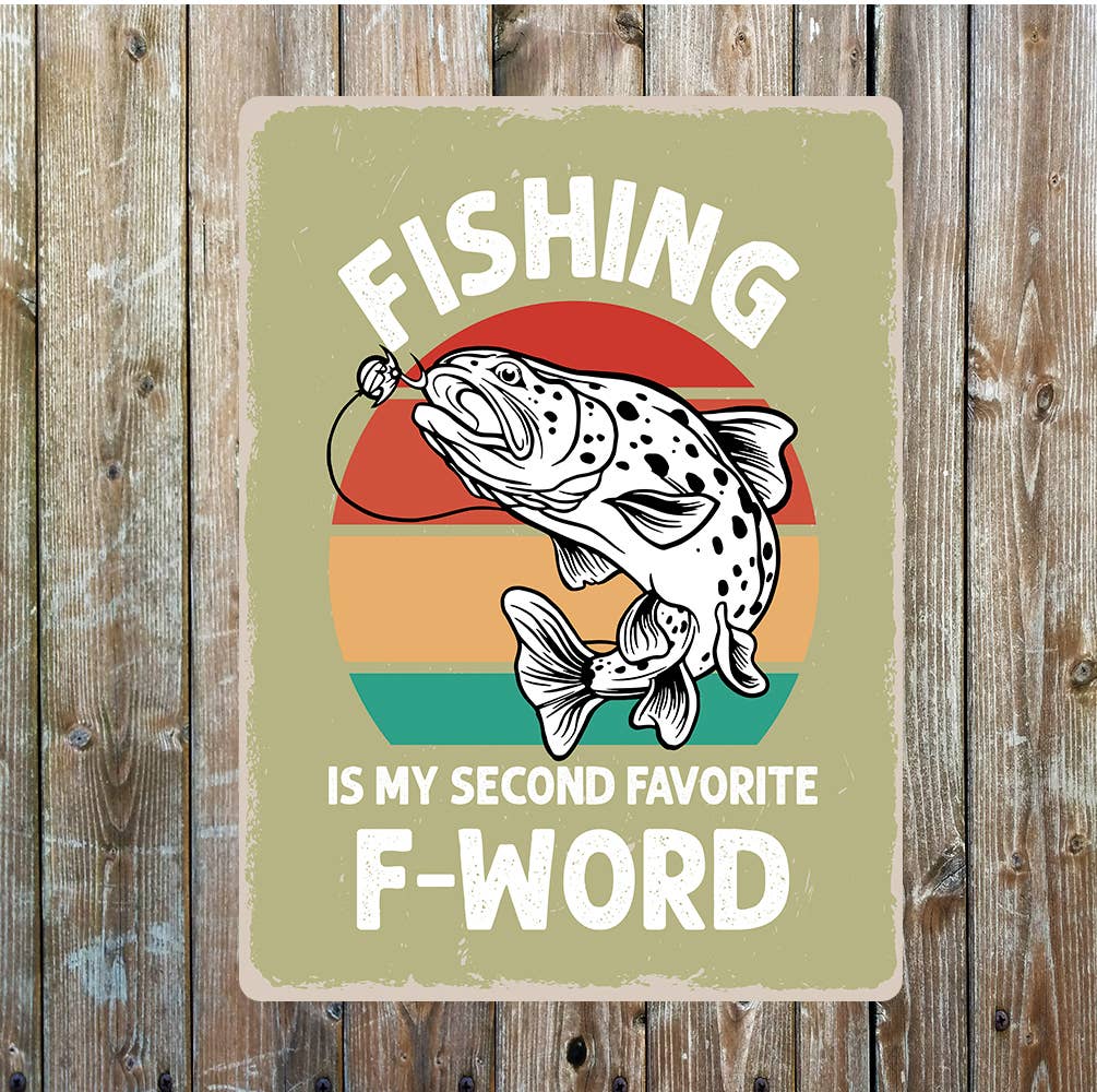 Fishing fun trout  funny  wall art Metal Sign Plaque