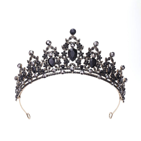 Black Tiara for Women Gothic Crown Headpiece Halloween