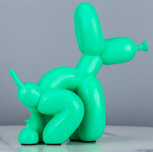 Green Poop Balloon Dog Statue