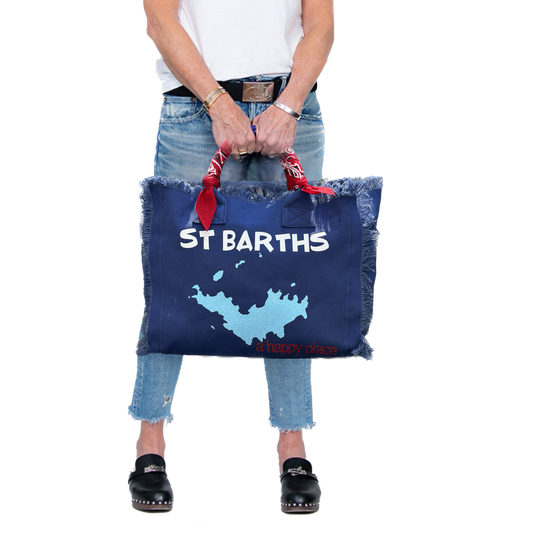 St Barths Glitter Canvas Tote Bag