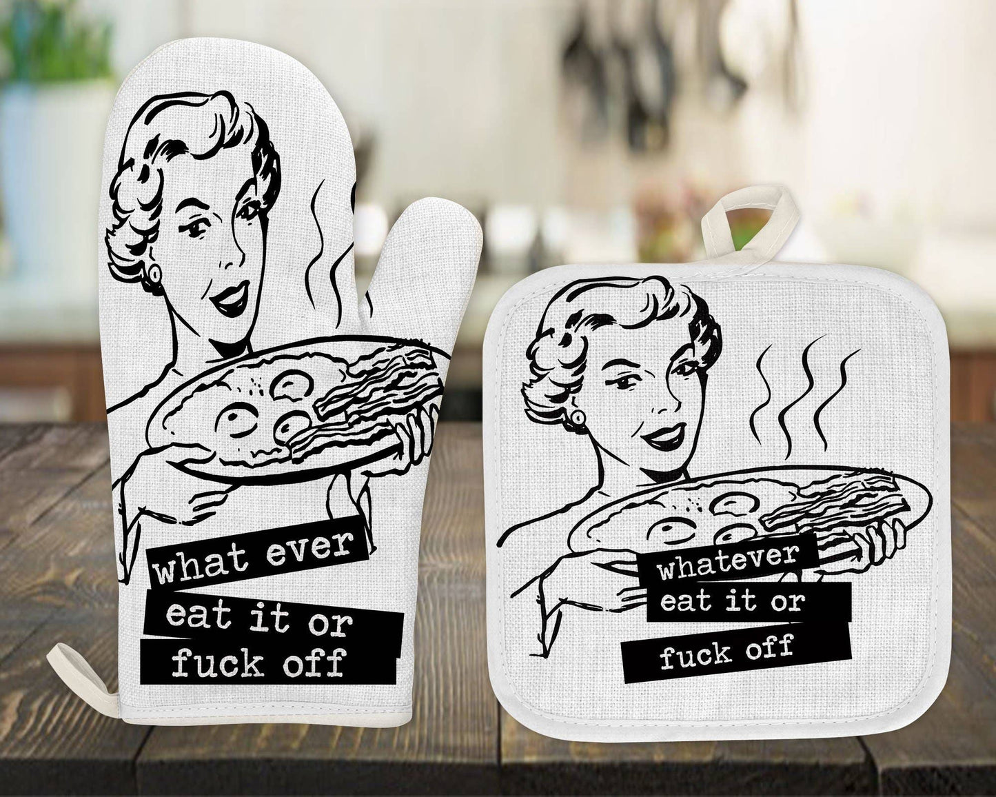 Whatever, Eat If or Fuck Off Funny Inappropriate Pot Holder