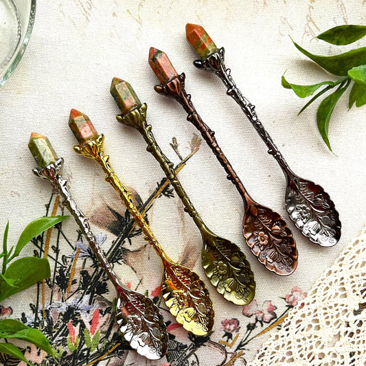 Unakite Crystal Witchy Herb / Apothecary Spoons