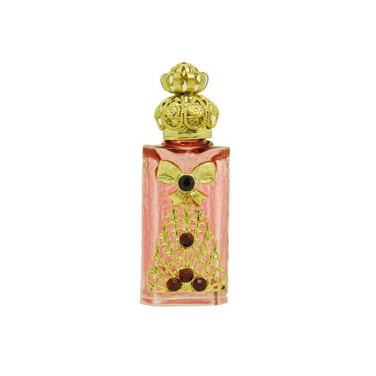 Czech Jeweled Decorative Pink Perfume Oil Bottle