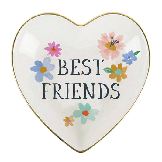 Ceramic Trinket Dish | Best Friends Floral Heart