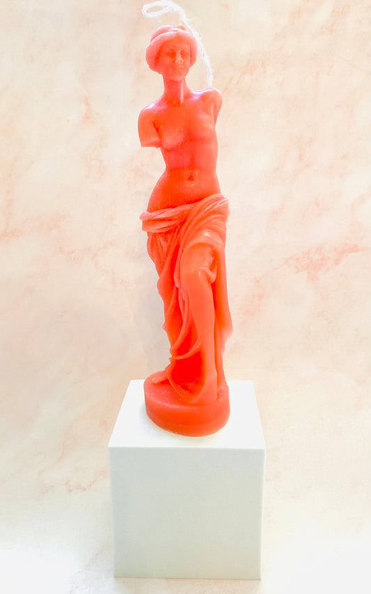 Venus Goddess Statue Beeswax Candle - Pink