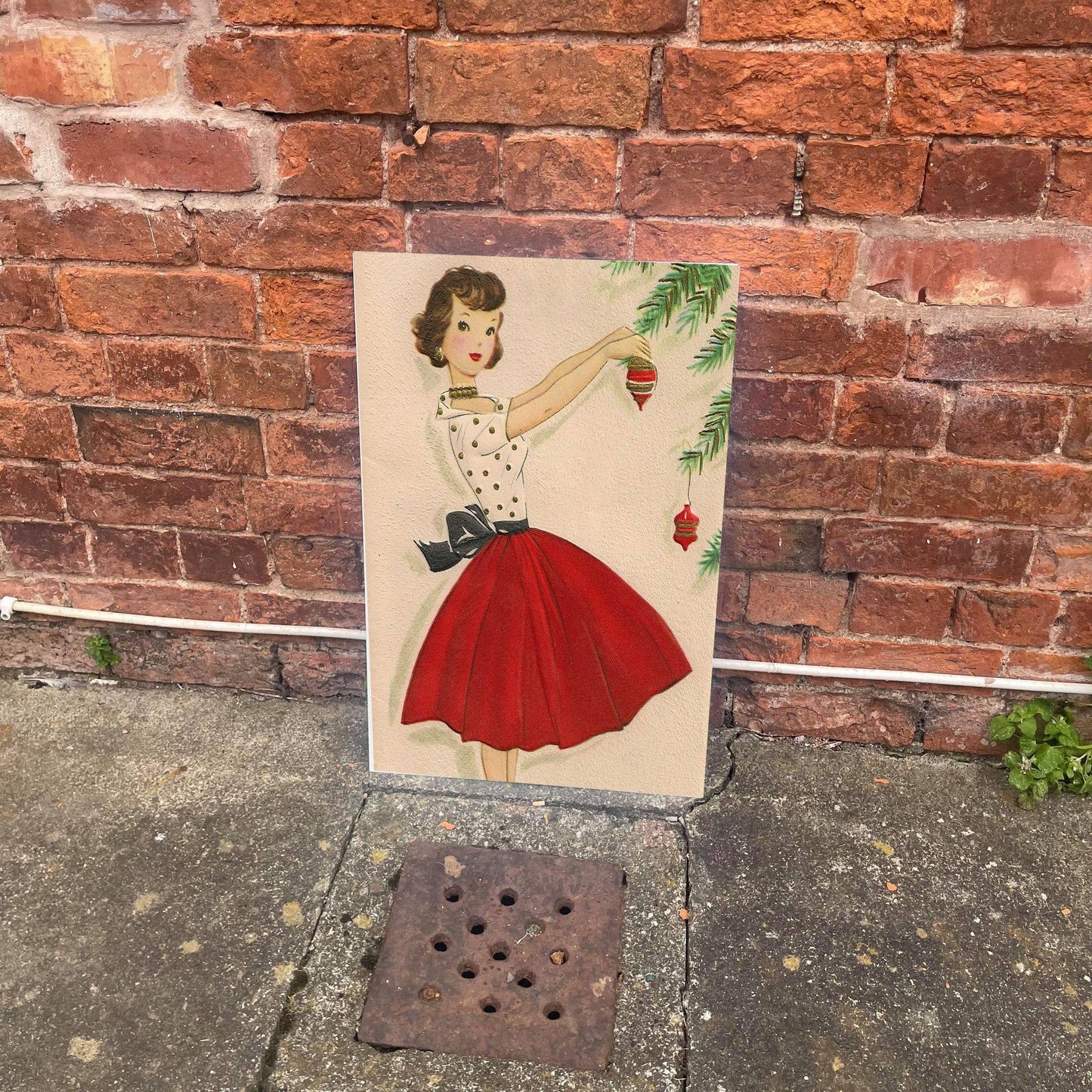 Pin Up Girl Christmas Tree decorating  Metal  Sign