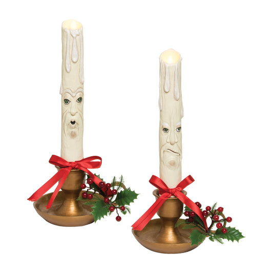 Jingle & Jangle Gathered Traditions LED Candlestick S/2