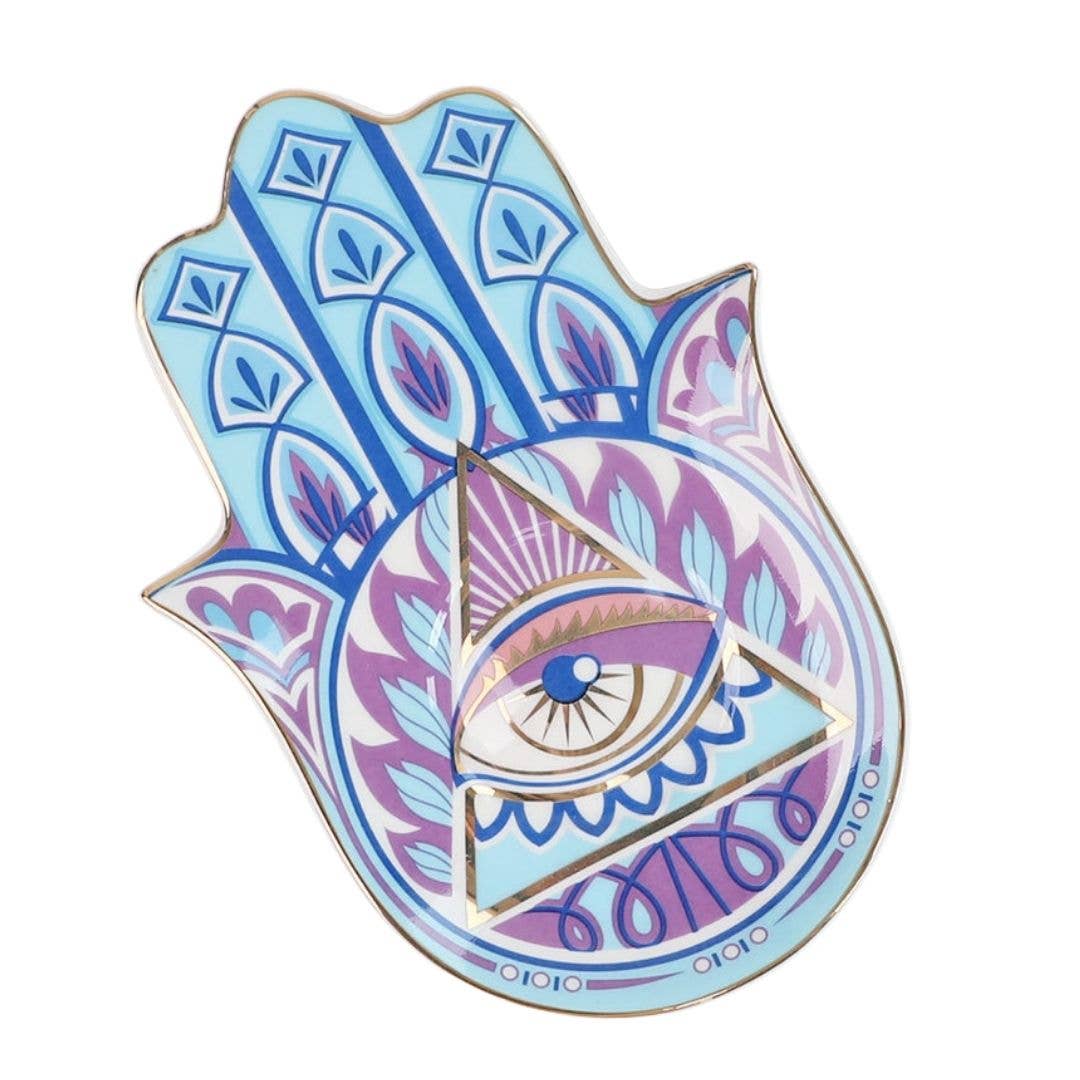 Evil Eye-Good Looking Eye Dish-Light Blue & Purple