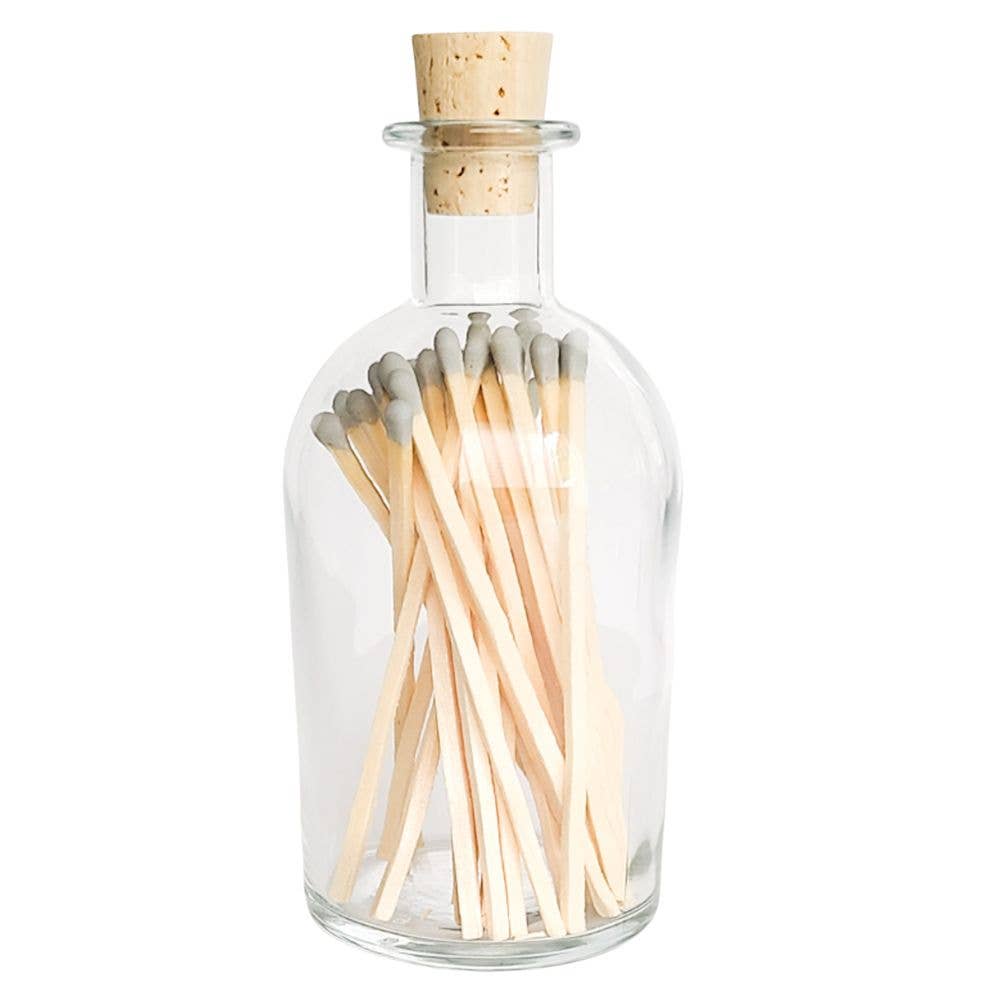 Grey Long Matches in Corked Apothecary Jar