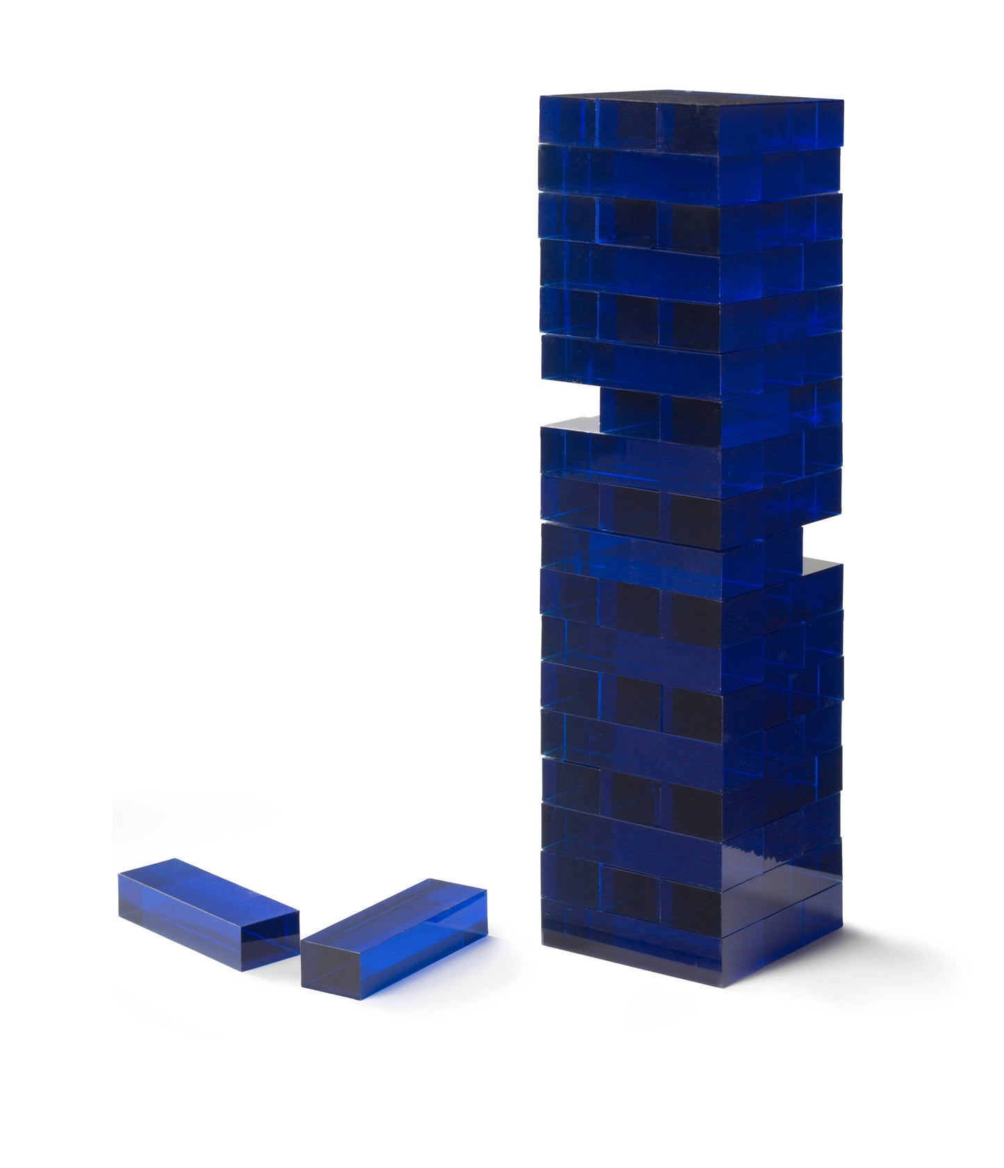 Dark Blue Acrylic Tumble Tower Set W Handle