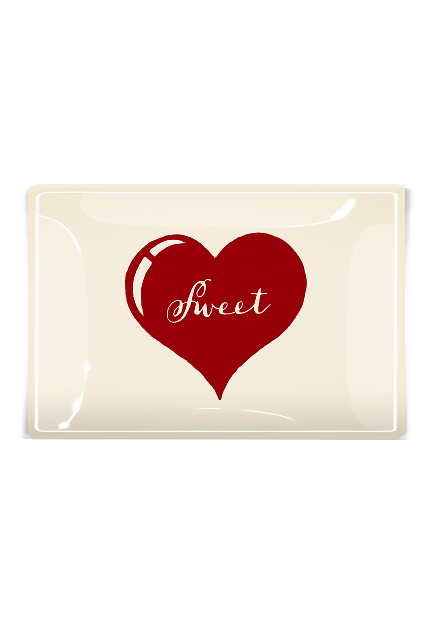 Sweet Heart Decoupage Glass Tray: 4"X 6"