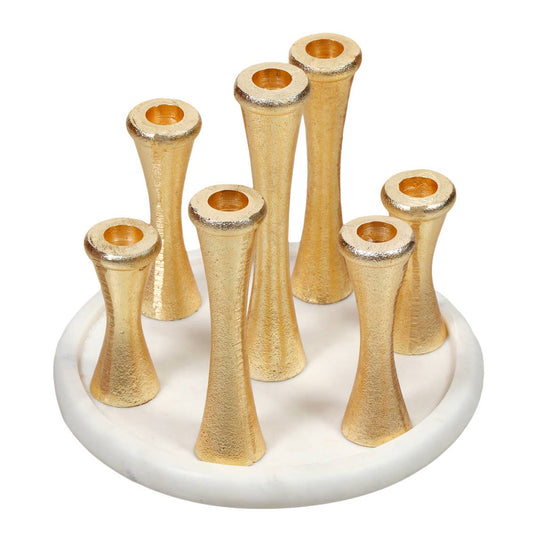 Seven Candle Holders on Marble Base