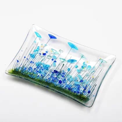 Handmade Fused Glass - Cornflower Medium Dish