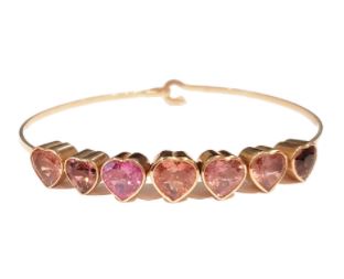 Pink Tourmaline Heart Bracelet