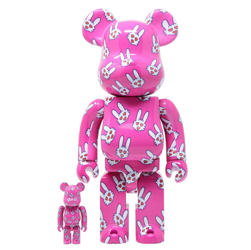 Medicom Hitohatausagi 100% 400% Bearbrick Figure Set (Pink)