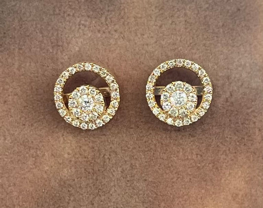 Filled Diamond Stud in the Round (pair)