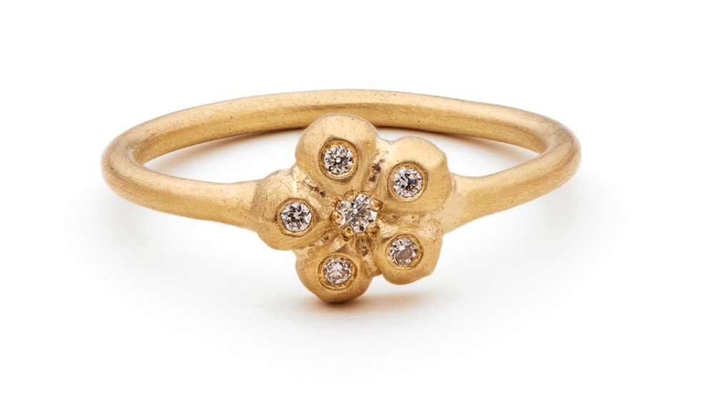 Laura Flower Ring with Diamonds