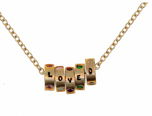 Multi Stone LOVED Necklace