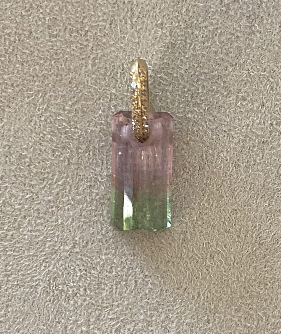 Watermelon Tourmaline Charm