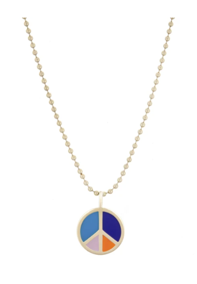 Enamel Talisman Peace Sign pendant