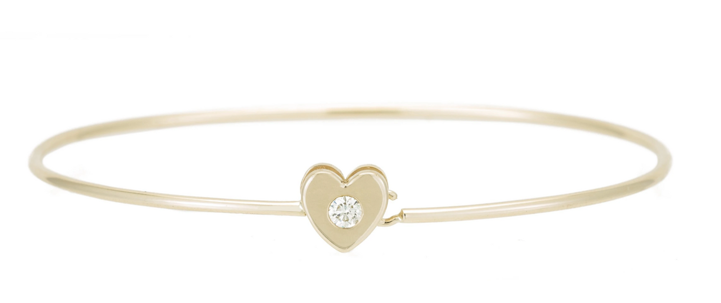 Diamond Heart Catch Cuff