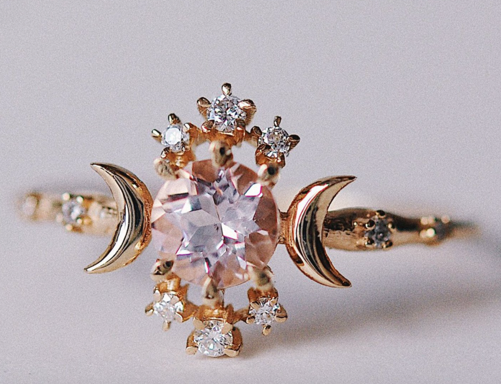 Morganite Wandering Star Ring