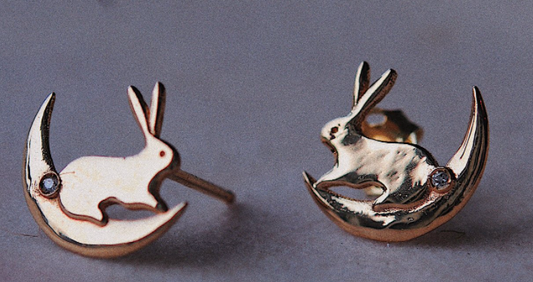 Moon Bunny Earrings (pair)