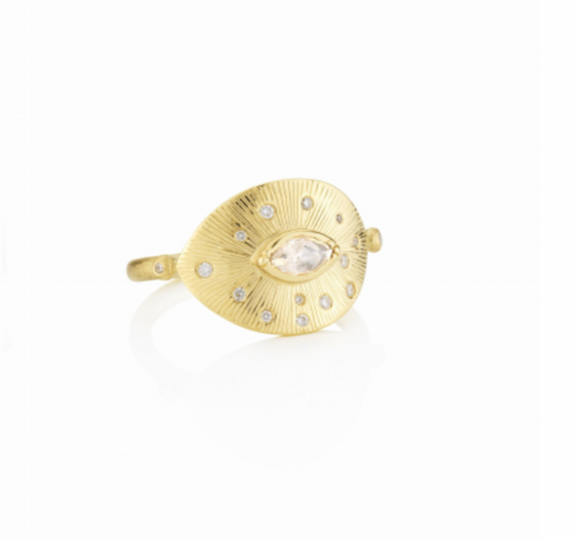 Talisman Engraved Starlight Diamond Ring by Brooke Gregson