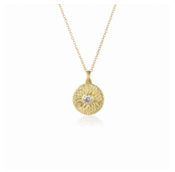 Lotus Mandala Diamond Engraved Necklace