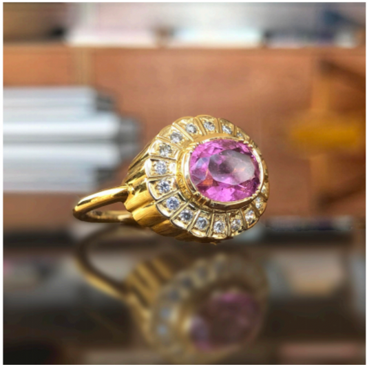 Galaxy Pink Tourmaline Ring by Brooke Gregson