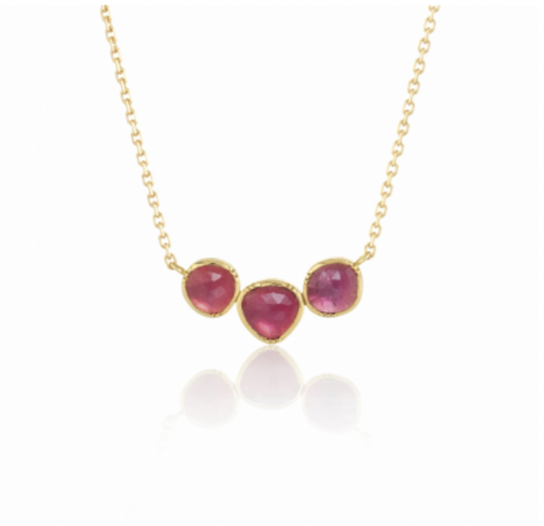 Orbit 3 Pink Sapphire Necklace