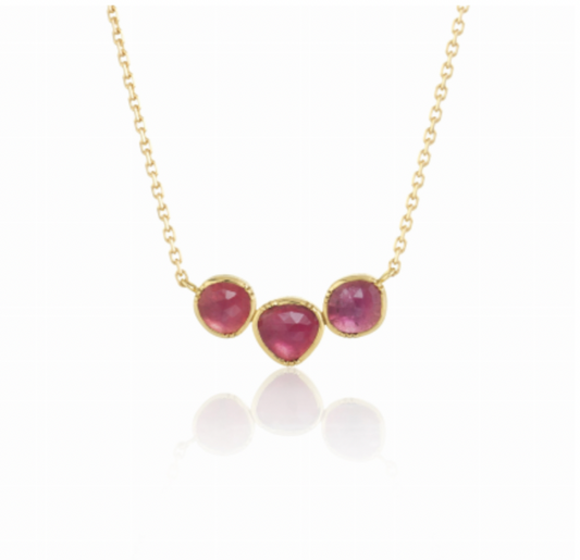 Orbit 3 Pink Sapphire Necklace