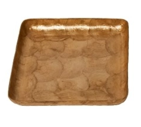 Capiz 9" Square Plain Plate w/Lip