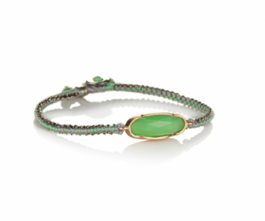 Icicle Chrysoprase Silk Silver Bracelet by Brooke Gregson