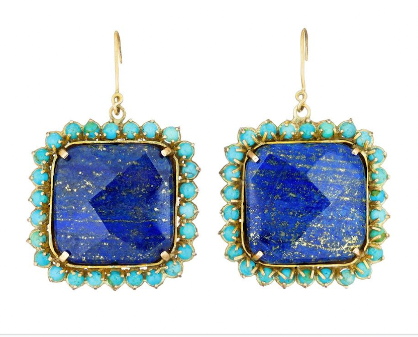 Faceted Lapis and Turquoise Earrings by GuitaM