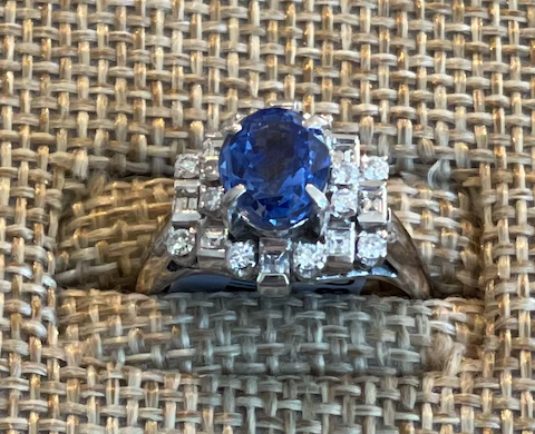 Art Deco Sapphire and Diamond Ring